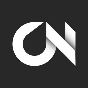 Letters CN or NC initials monogram logo with 3D overlapping sharp white rib.. Illustrazione stock