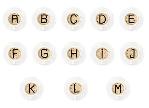Letters on coffee Stock-Fotos