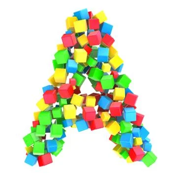 Letters A of colorful cube イラスト素材