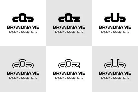 Letters CQD CQZ CUD Monogram Logo Set Stock Illustration