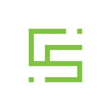 Letters cs simple geometric line logo vector Stock Illustration