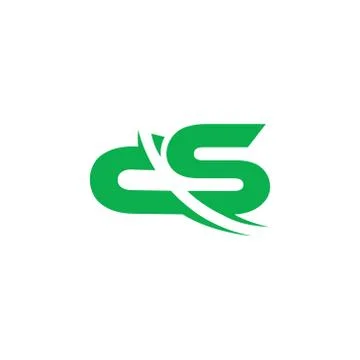 Letters cs swoosh slice design geometric logo vector Stock Illustration