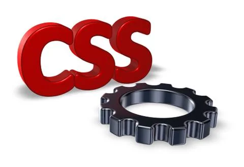 Letters css and cogwheel - 3d illustration Stock Illustration