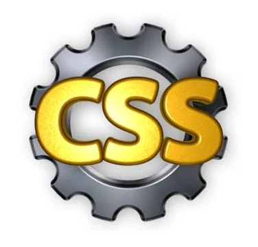 Letters css and cogwheel - 3d illustration Stock Illustration