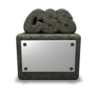 Letters css on stone socket - 3d illustration Stock-Illustration