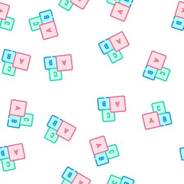 Letters cubes color icon vector color illustration Stock Illustration