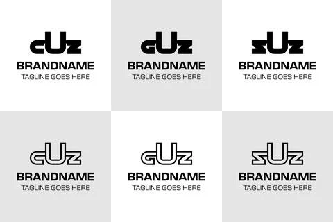 Letters CUZ GUS SUZ Monogram Logo Set Stock Illustration