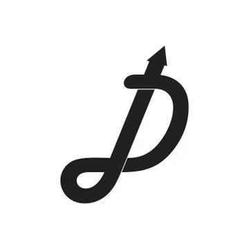 Letters d linear arrow logo vector Stock Illustration