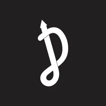 Letters d loop line curves logo vector Stock Illustration