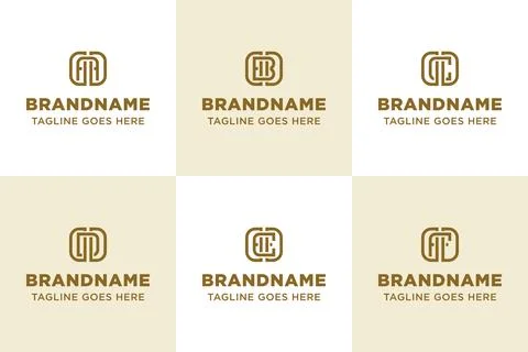 Letters DAD DBD DCD DDD DED DFD Monogram Logo Set Stock Illustration