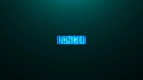 Letters of Danger text on background with top light, 3d render background Stock Illustration