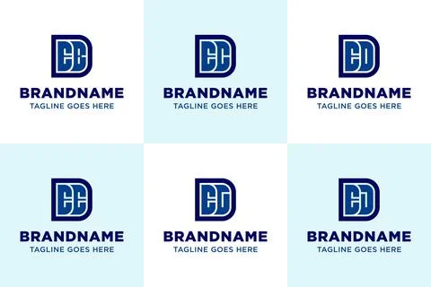 Letters DEB DEC DED DEE DEG DEJ Monogram Logo Set Ilustração Stock