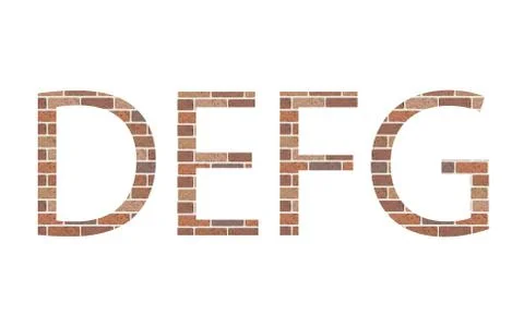 Letters DEFG in bricks Stock Illustration
