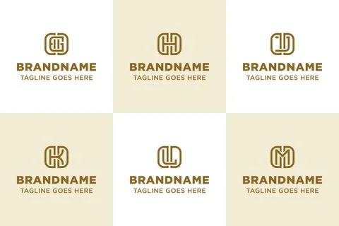 Letters DGD DHD DJD DKD DLD DMD Monogram Logo Set Stock Illustration