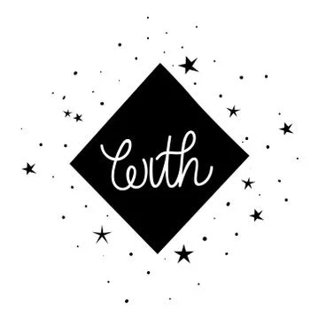 With letters in a diamond over white background Stock Illustration