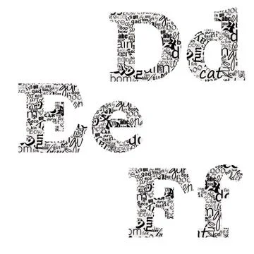 Letters of different fonts イラスト素材