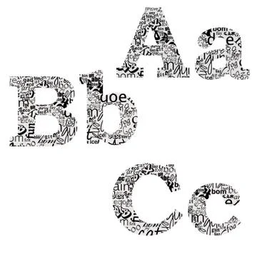 Letters of different fonts イラスト素材