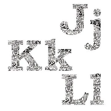 Letters of different fonts Stock Illustration