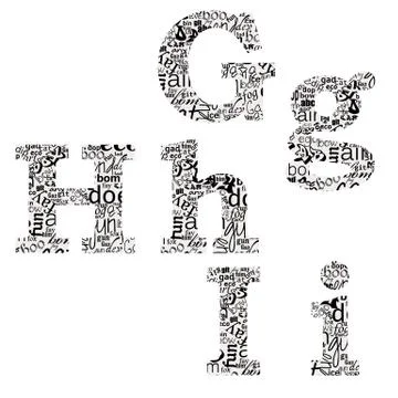 Letters of different fonts Stock Illustration