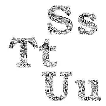 Letters of different fonts Stock Illustration