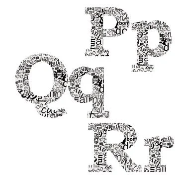 Letters of different fonts Stock Illustration
