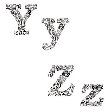 Letters of different fonts イラスト素材