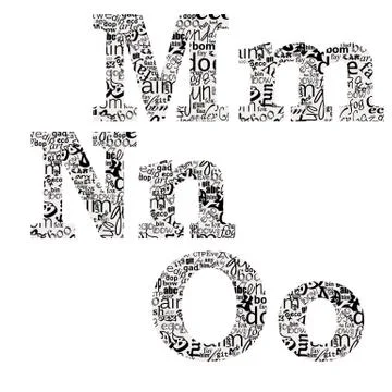 Letters of different fonts Stock Illustration