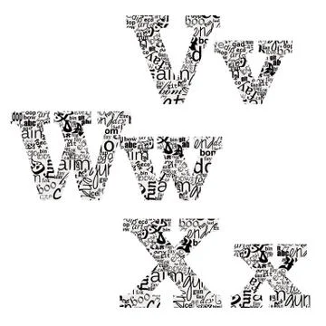 Letters of different fonts Stock Illustration