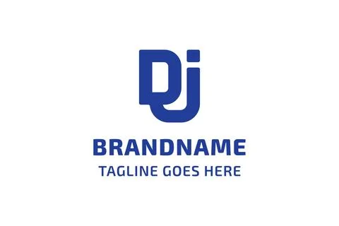 Letters DJ Monogram Connected Logo, symbolizing connection and unity, for J.. Stock Illustration
