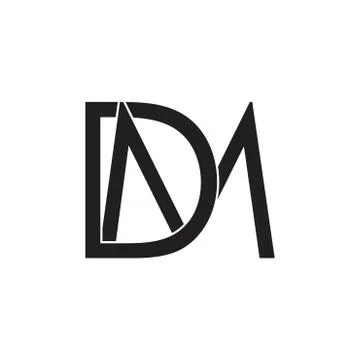 Letters dm simple linked logo vector Stock Illustration