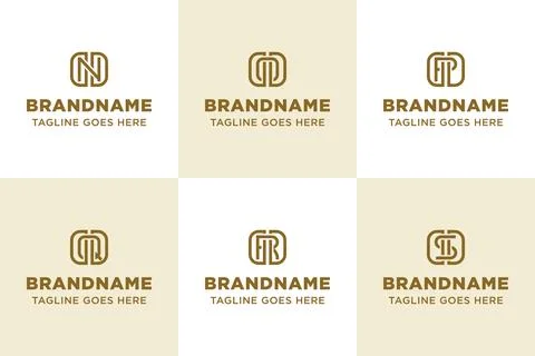 Letters DND DOD DPD DQD DRD DSD Monogram Logo Set Stock Illustration
