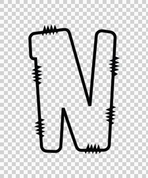 Letters Doodle Character 04 hand drawn sketch whimsical Illustrazione stock