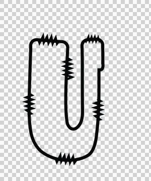 Letters Doodle Character 12 hand drawn sketch whimsical Illustrazione stock