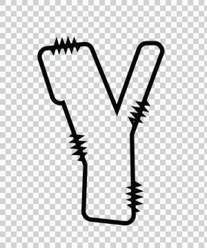Letters Doodle Character 16 hand drawn sketch whimsical Illustrazione stock