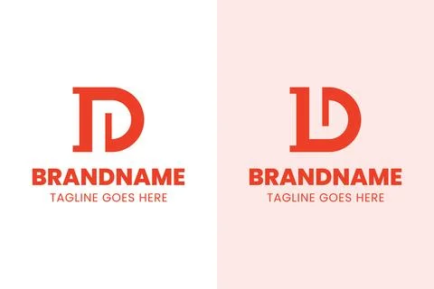 Letters DP or DB Monogram Simple Logo, suitable for any business Stock Illustration