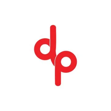 Letters dp simple loop line logo vector Stock Illustration