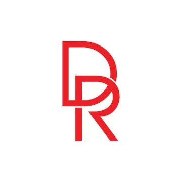 Letters dr linked lines monogram flat logo Stock-Illustration