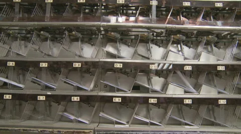 Letters drop in sorting machine Stock Footage 1101152