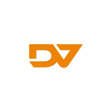 Letters dv dynamic simple linked logo vector Stock Illustration