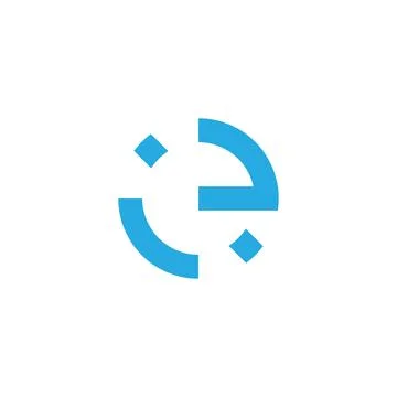 Letters e circles dots motion logo vector Stock Illustration