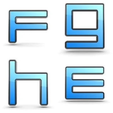 Letters E, F G, H - Set in Touchpad Style. Stock Illustration