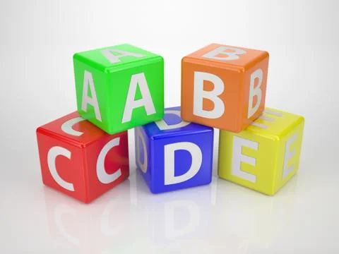 Letters a to e - series letterdices Stock Illustration