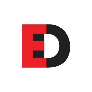 Letters ed simple geometric logo vector Stock Illustration