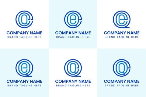 Letters EEQ EQE QEE QQE QEQ EQQ  Monogram Logo Set, suitable for any business Stock Illustration