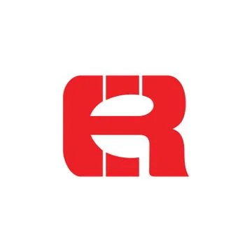 Letters er simple geometric linked logo Stock Illustration