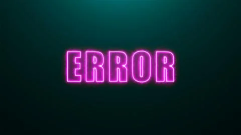 Letters of Error text on background with top light, 3d render background Stock Illustration