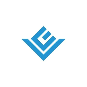 Letters ev simple geometric line logo vector Stock Illustration