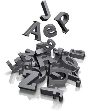 Letters fall down Ilustração Stock