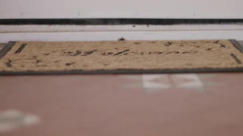 Letters falling on doormat at home Stock Footage 61771728