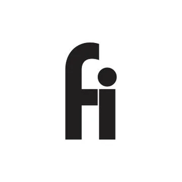 Letters fi simple geometric logo vector Stock Illustration